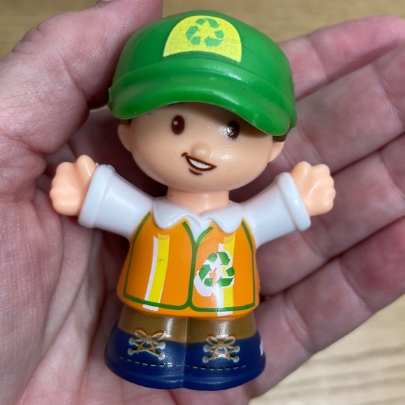Fisher Price Little People Figures Pilot Louis Recycle Man Race Car Driver Lot 3 - Picture 4 of 11